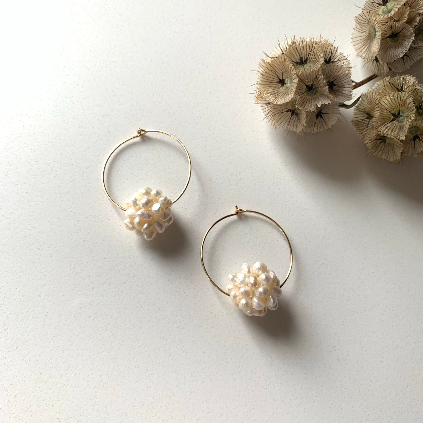 Pearl Pom Hoops